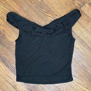 Silence Noise Blouse Women’s M Black Cropped Top Off Shoulder Urban Outfitters